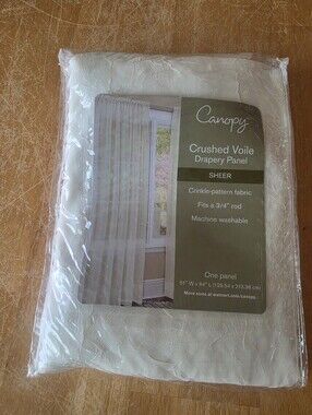 Canopy Crushed Voile Drapery Panel Fresh Ivory Color